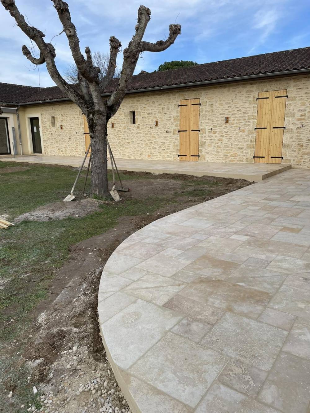 travertin terrasse arrondi